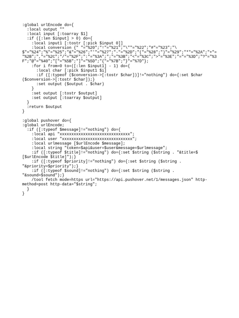 Pushover Mikrotik Script | PDF