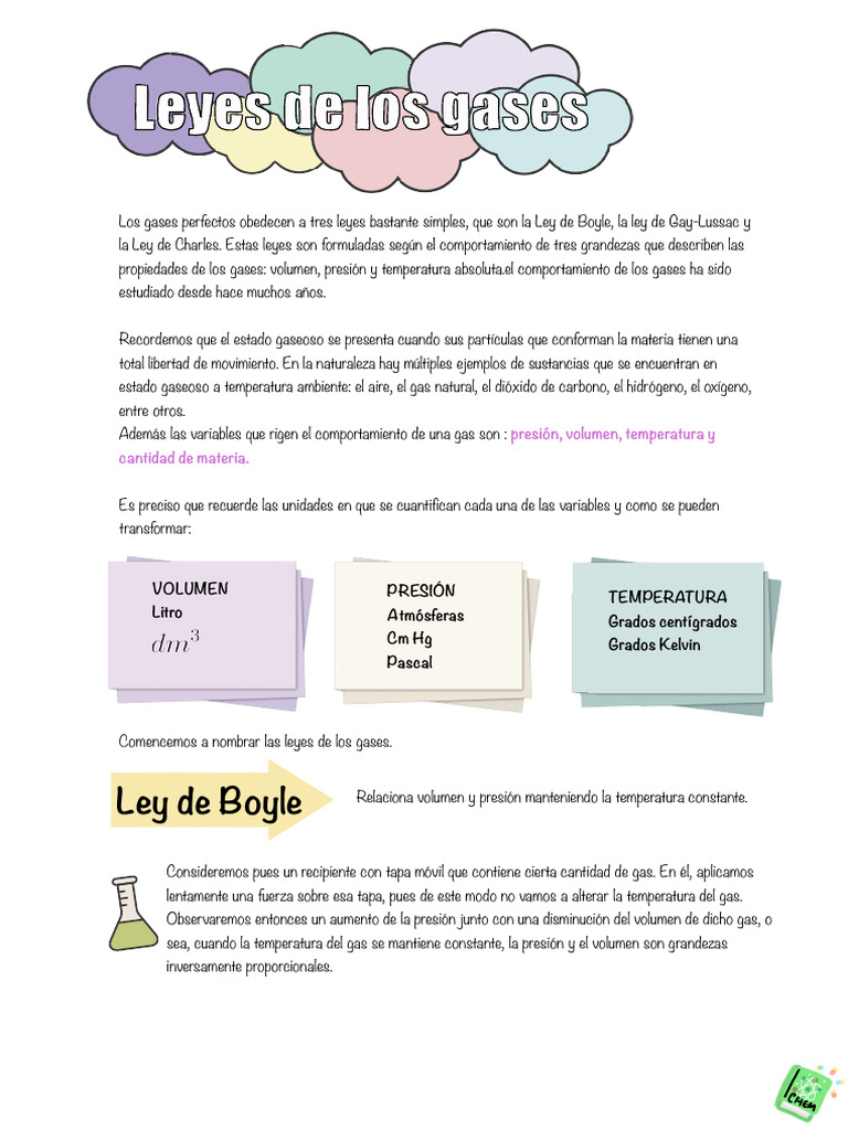 Leyes de los Gases: Boyle, Gay-Lussac y Charles | PDF | Gases | Naturaleza