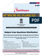 BPSC Full Test-1 MCQ Question Paper-1