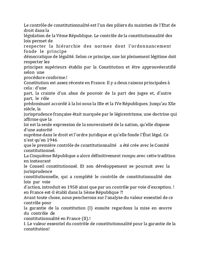 Contrôle de constitutionnalité en France | PDF | Loi | Constitution