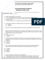 TRABALHO DE RECUPERAÇÃO 7 Ano 1