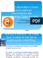 El factor idiomático como barrera para el crecimiento del movimiento Open Access