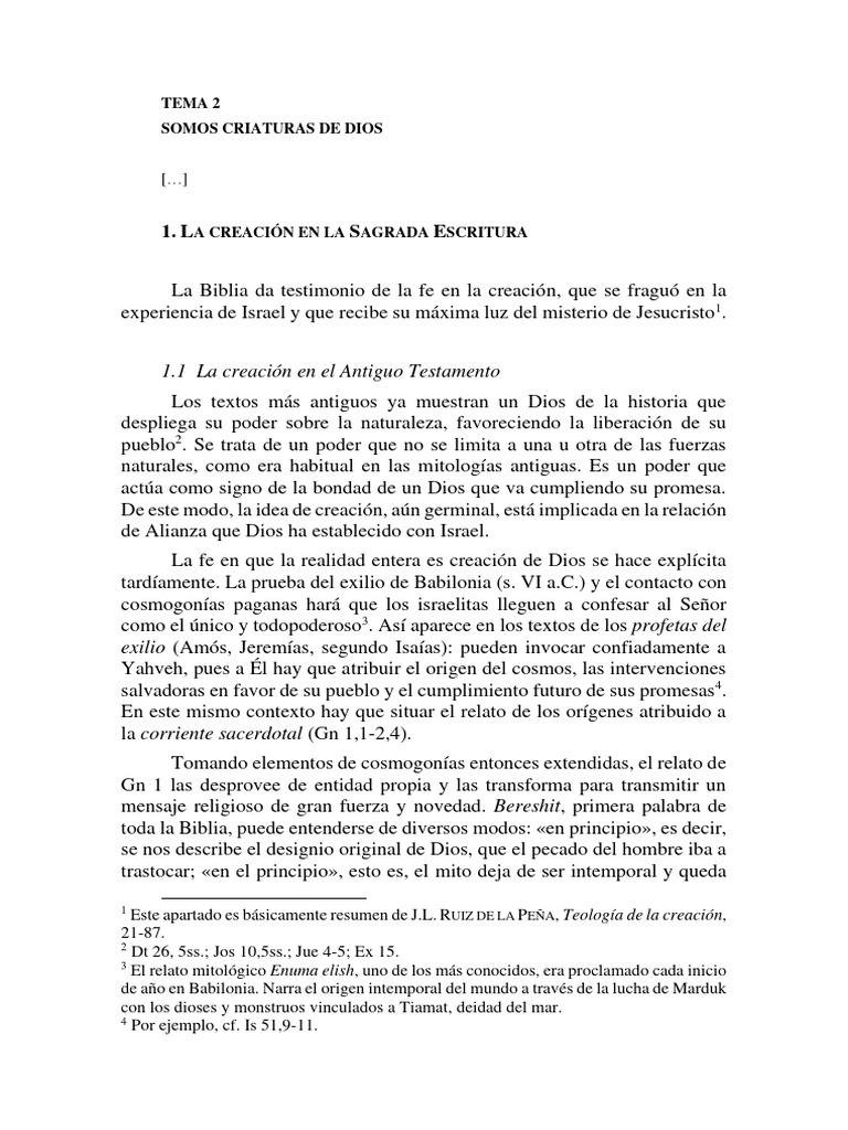 201 Teología de La CreaciónSagrada Escritura PDF Jesús Dios