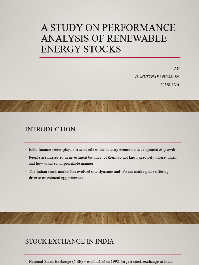 Performance Analysis of Renewable Energy Stocks | PDF | Sustainable ...