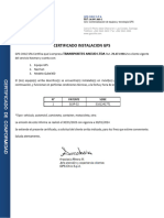 Certificado Instalación GPS SLXP-52