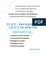 Physique Tp2 Loi de Newton