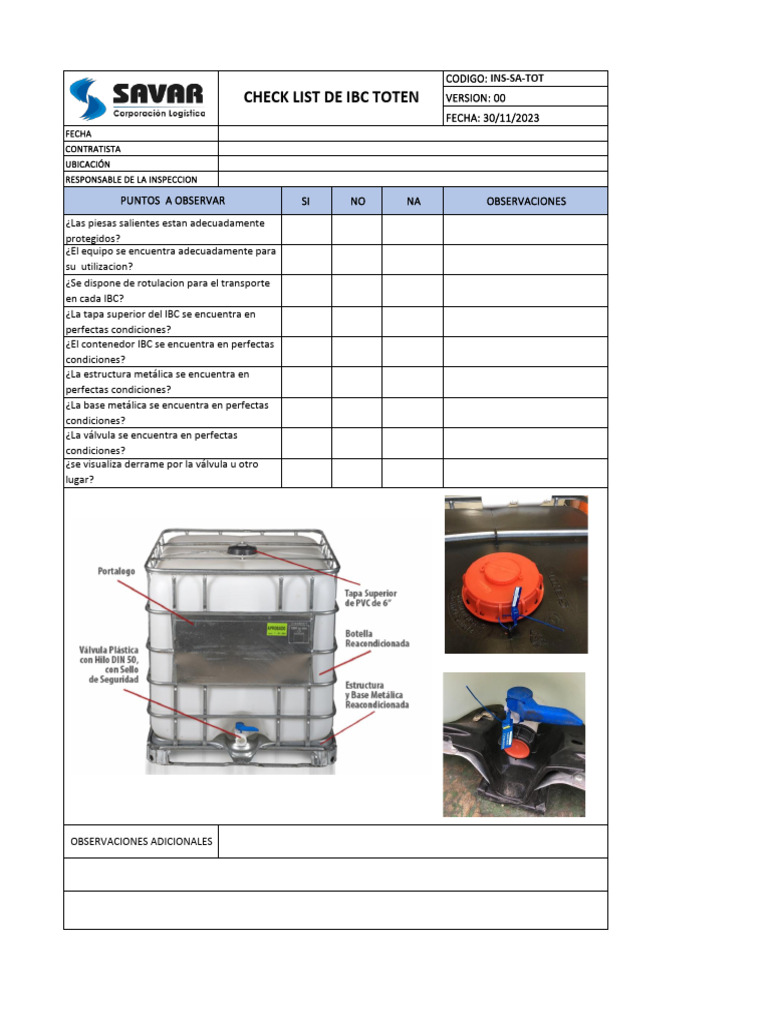 check list de IBC | PDF