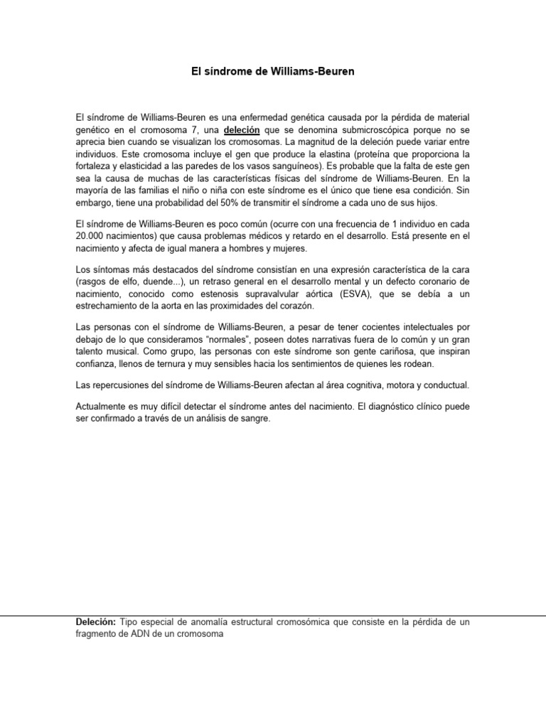 El s ndrome de williams pdf cerebro