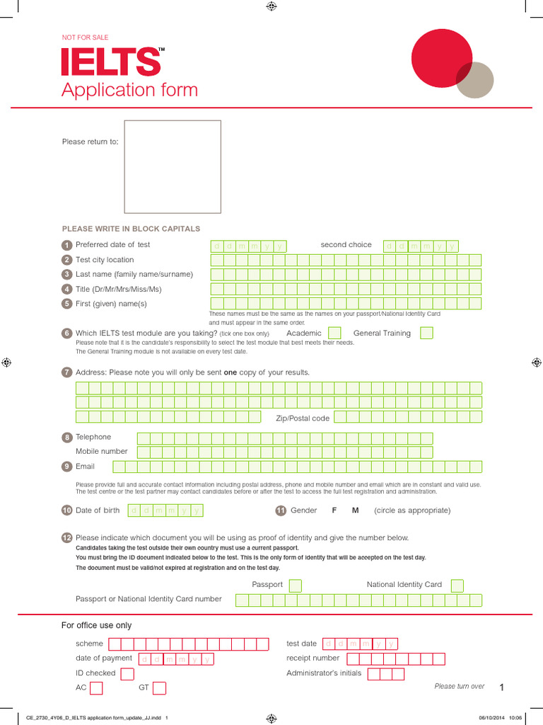 Ielts application form pdf international english language testing