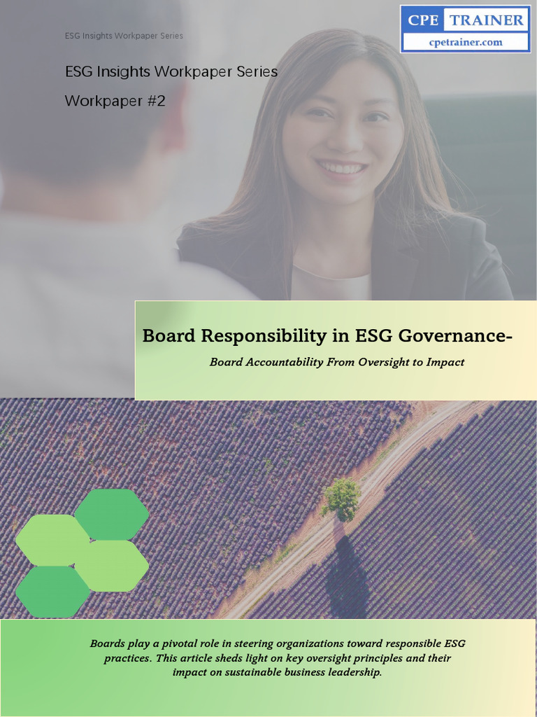 Board Oversight in ESG Governance | PDF | Governance | Economies