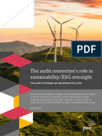 PWC The Audit Committees Role in Sustainability Esg Oversight