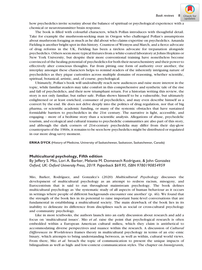 Multicultural Psychology Fifth Editionby | PDF | Psychology