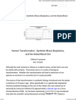 Human Transformation Synthetic Blood, Bioplastics, and The Global Blood Clot - Carnicom Institute