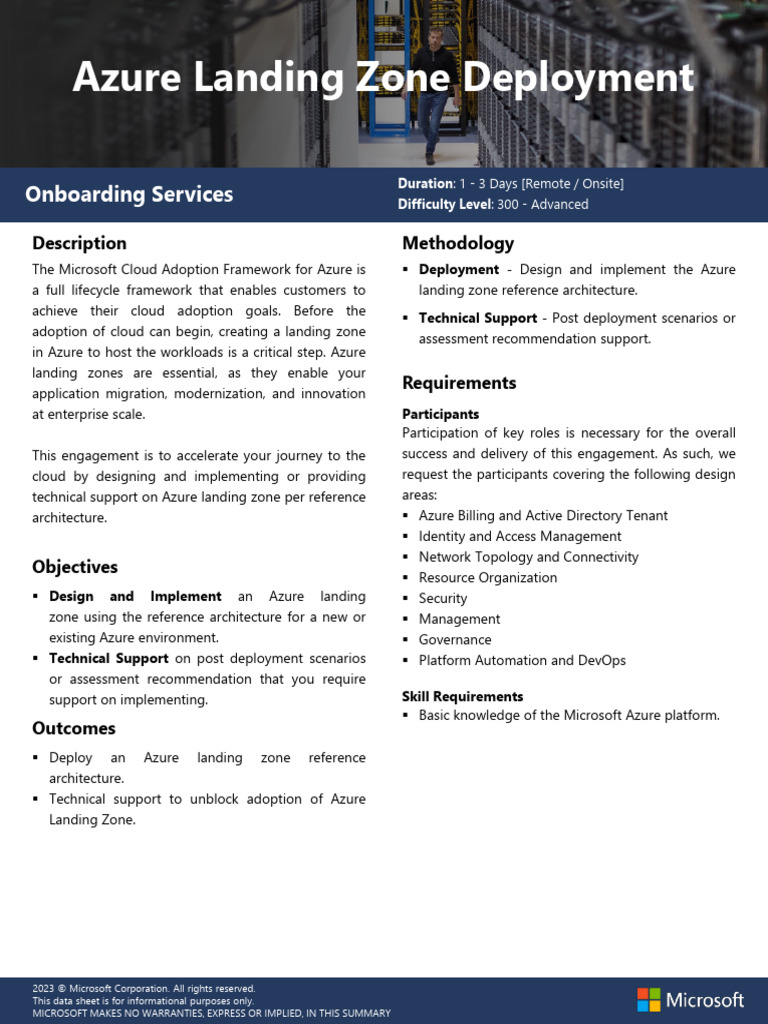 Azure Landing Zone Deployment English Download Free Pdf Microsoft