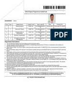 Important Instructions: Online Degree Programme E-Admit Card