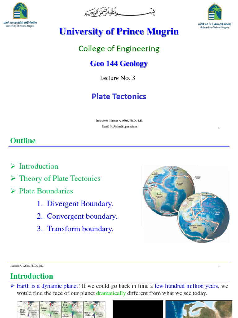 Lecture No 3 Plate Tectonics Pdf Plate Tectonics Planets Of The