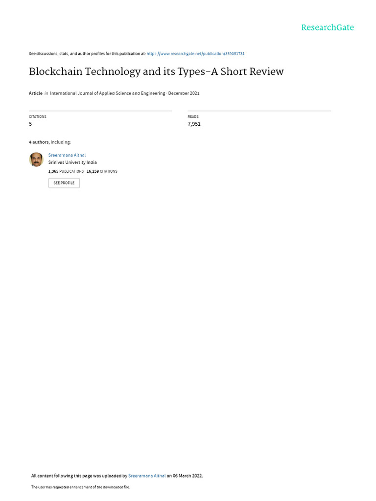 Blockchain Technology Types Overview | PDF | Cryptocurrency ...