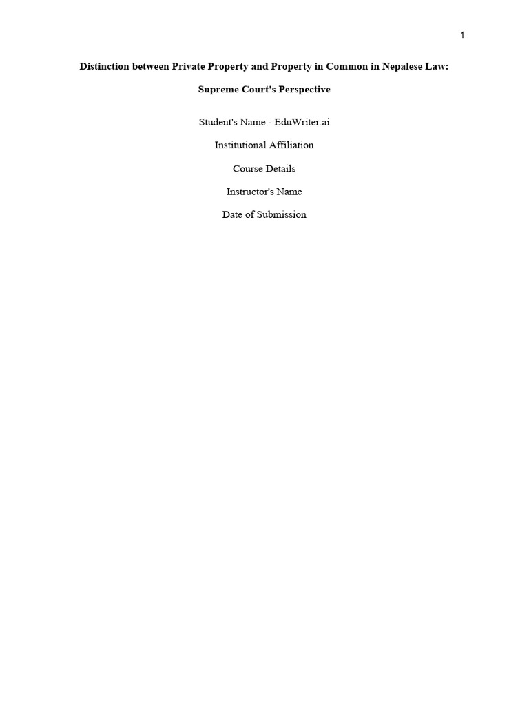 Nepalese Law: Private vs. Common Property | PDF | Property | Ownership