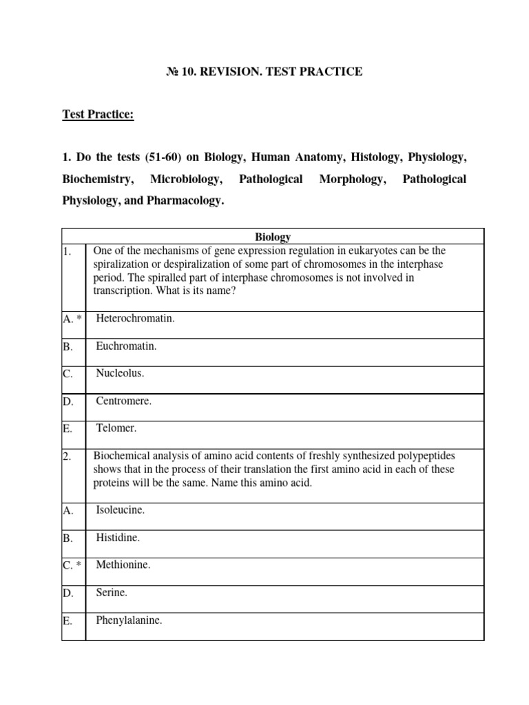 Revision. Test Practice. | PDF | Reverse Transcriptase | Lymphatic System