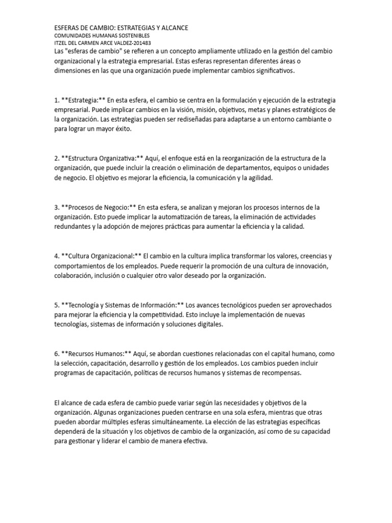 Estrategias de Cambio Organizacional | PDF