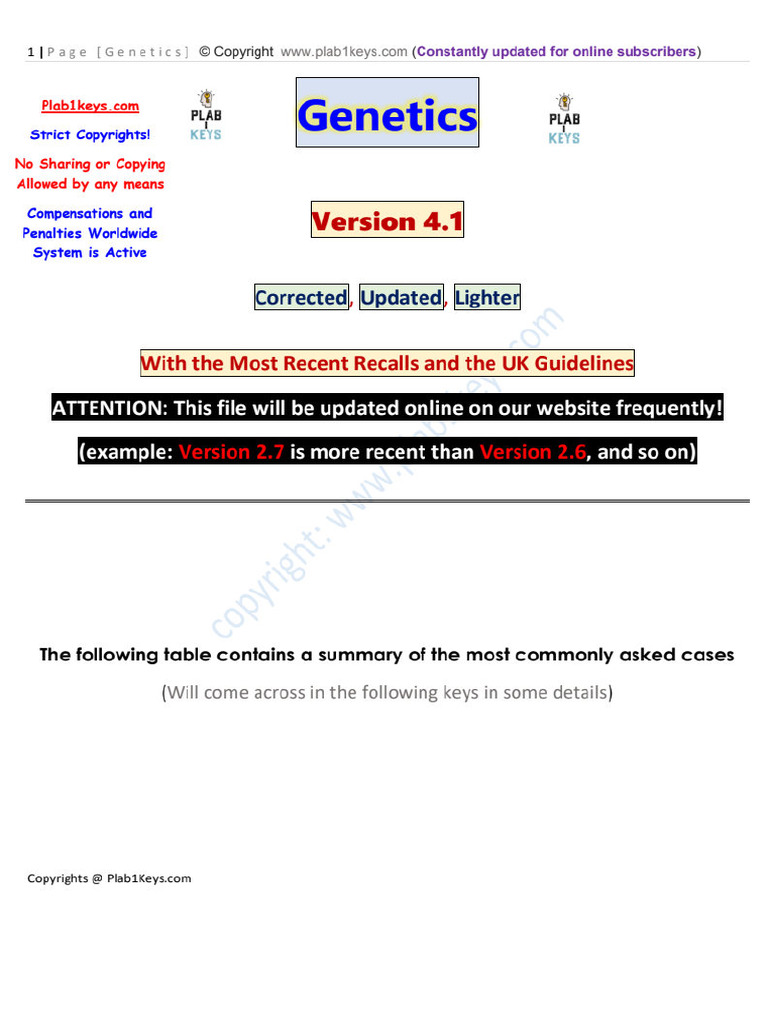 11 Genetics 4.1 | PDF