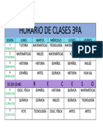 Horario de Clases 3ºa