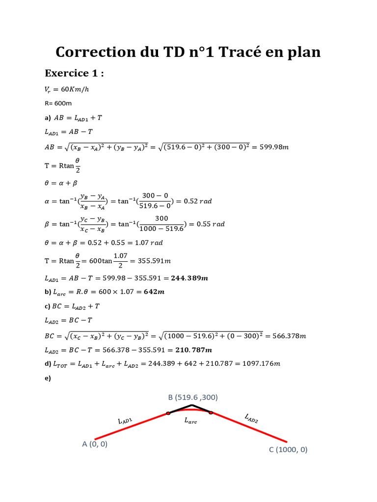Correction TD Tracé en Plan - Exercices | PDF | Méthodes et références ...