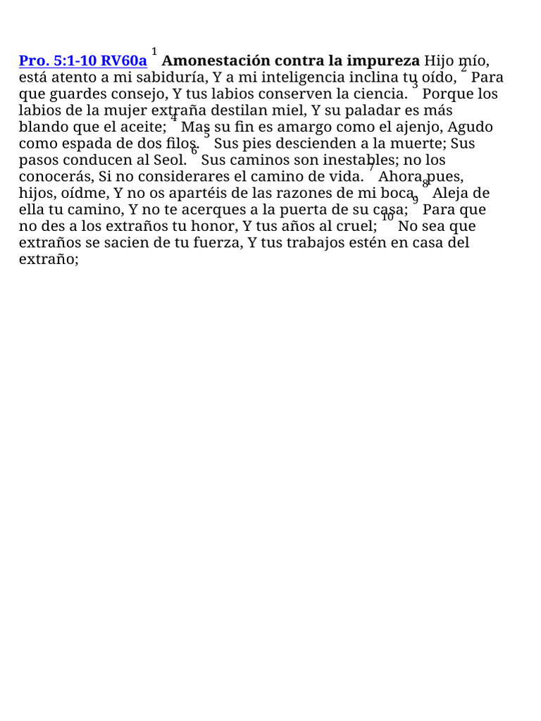 qué dice proverbios 5 del 15 al 20