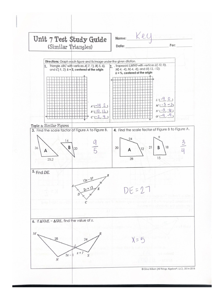 CH 7 Test Review Answers PDF