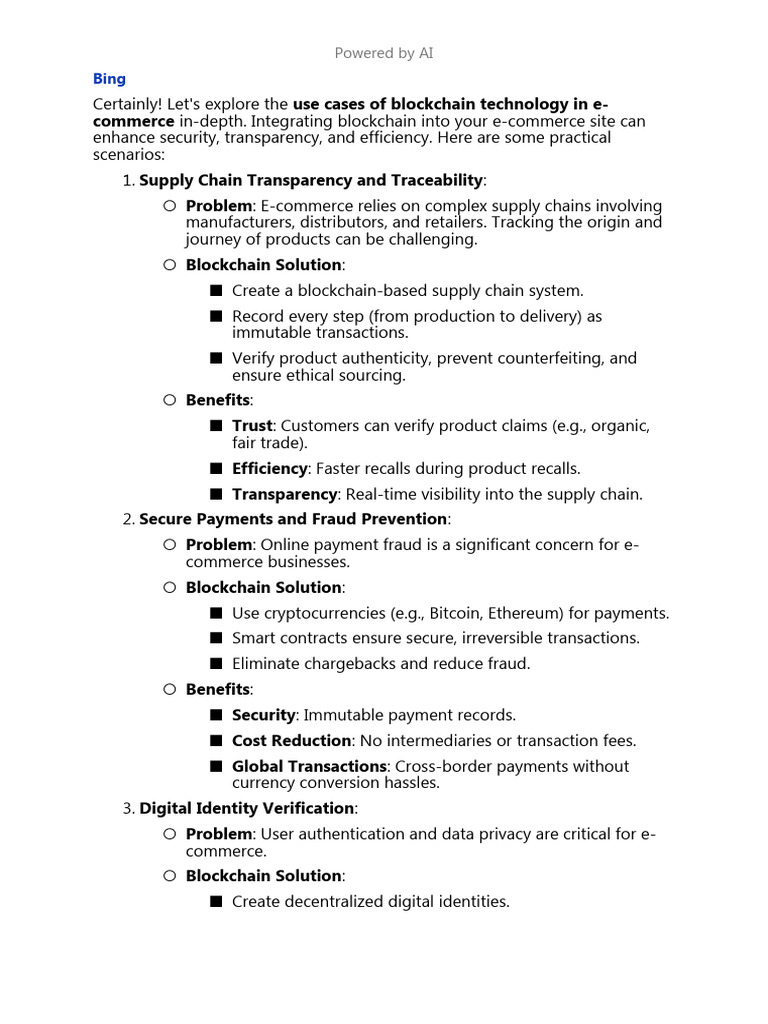 Blockchain Benefits in Supply Chain | PDF