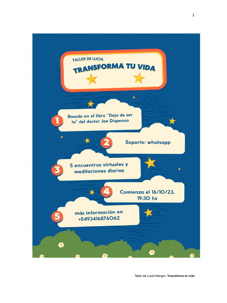 Manual Taller Transforma Tu Vida | PDF | Mente | Las emociones