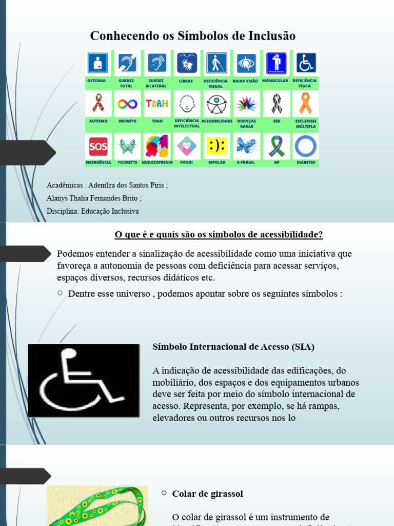 Conhecendo Os Símbolos de Inclusão - Apresentação Modf | PDF ...