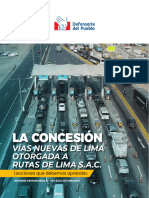 Informe de La Defensoría Del Pueblo Sobre El Contrato de Concesión de Rutas de Lima