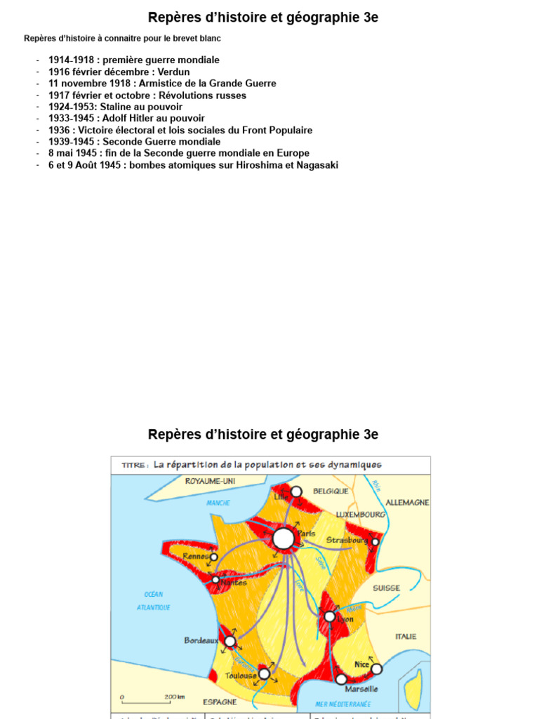 Repères Histoire 3e pour Brevet 2024 | PDF | Histoire
