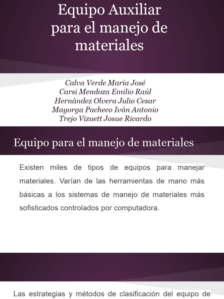 Equipos Auxiliares para El Manejo de Materiales | Descargar gratis PDF ...
