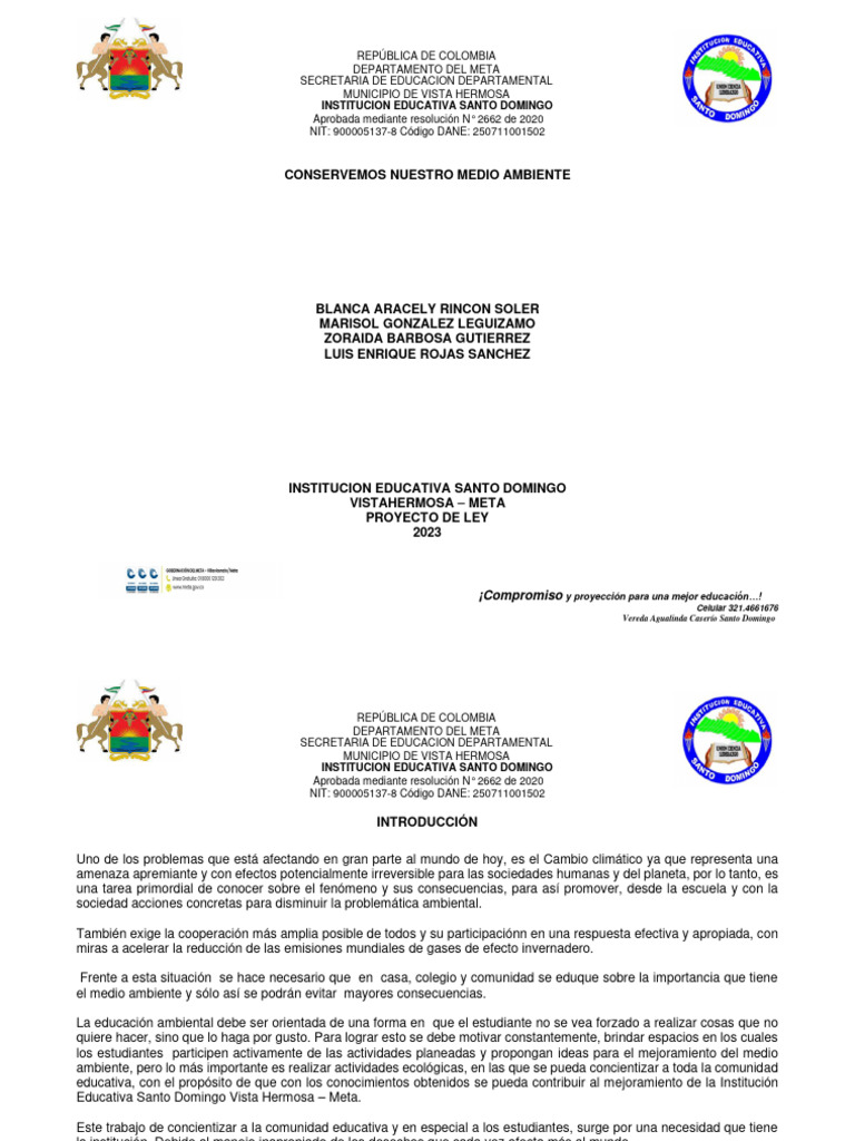 Proyecto de Medio Ambiente 2023 | PDF | Entorno natural | Residuos