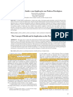 O Conceito de Saúde e Suas Implicações Nas Práticas Psicológicas