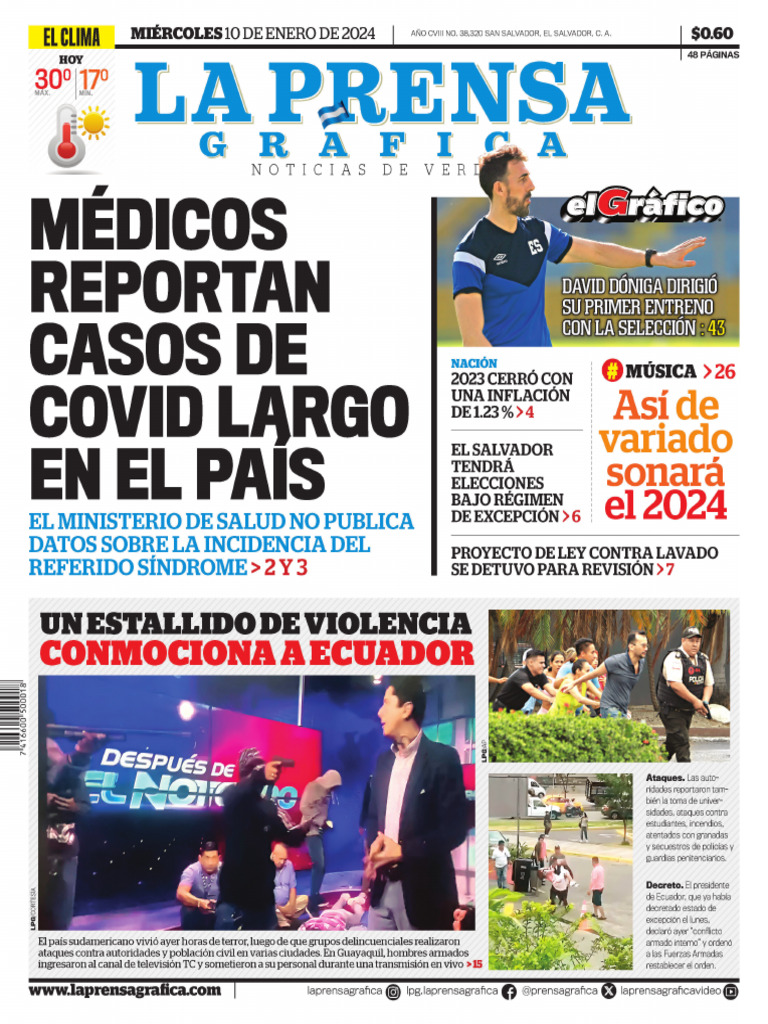 La Prensa Grafica La Prensa Gráfica 10-01-2024 | PDF | Inflación | Medicina  CLINICA, image size:768x1024