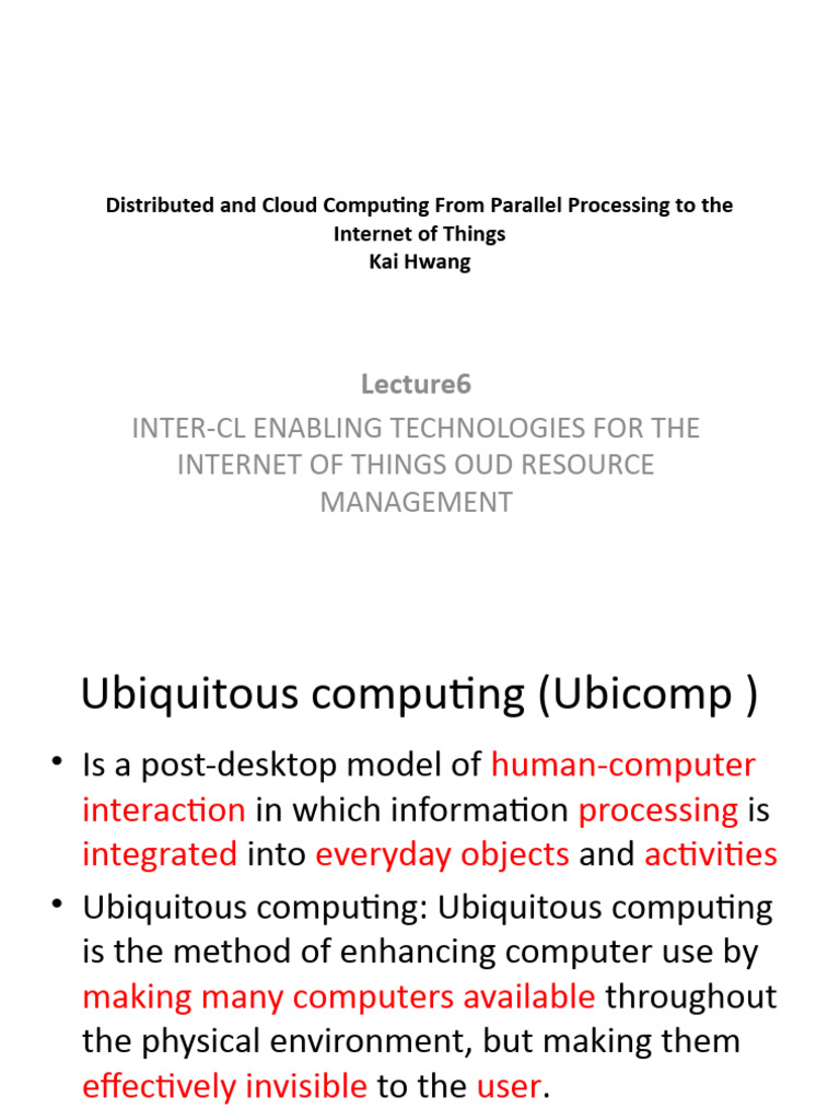 Ubiquitous Computing vs IoT Overview | PDF | Internet Of Things | Cloud ...