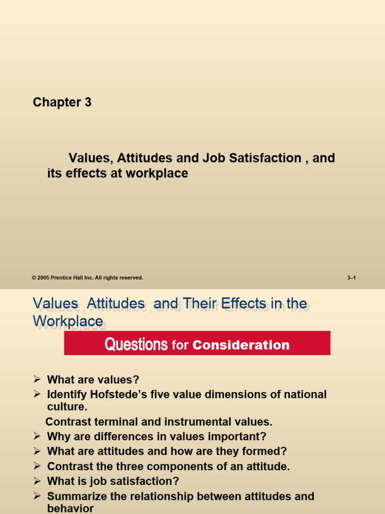 Values and Job Satisfaction Impact | PDF | Job Satisfaction | Attitude ...
