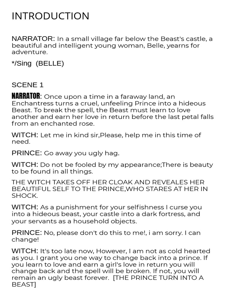 BeautyAndTheBeastScripts English Grade 9 PDF