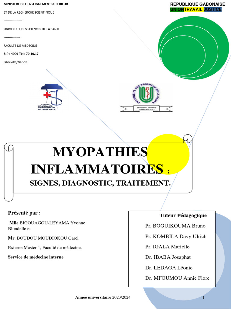 Myopathies Inflammatoires : Diagnostic et Traitement | PDF | Anti ...