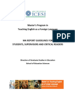 Ma Tefl Report - General Guidelines For Students and Supervisors