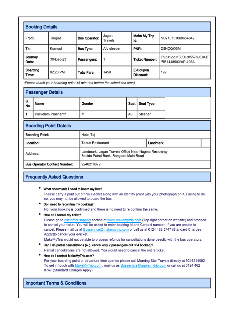 NU710751068654942 Eticket | PDF | Bus | Transport