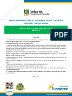 Fundatec 2014 Sefaz Rs Auditor Fiscal Da Receita Estadual Bloco 3 Prova