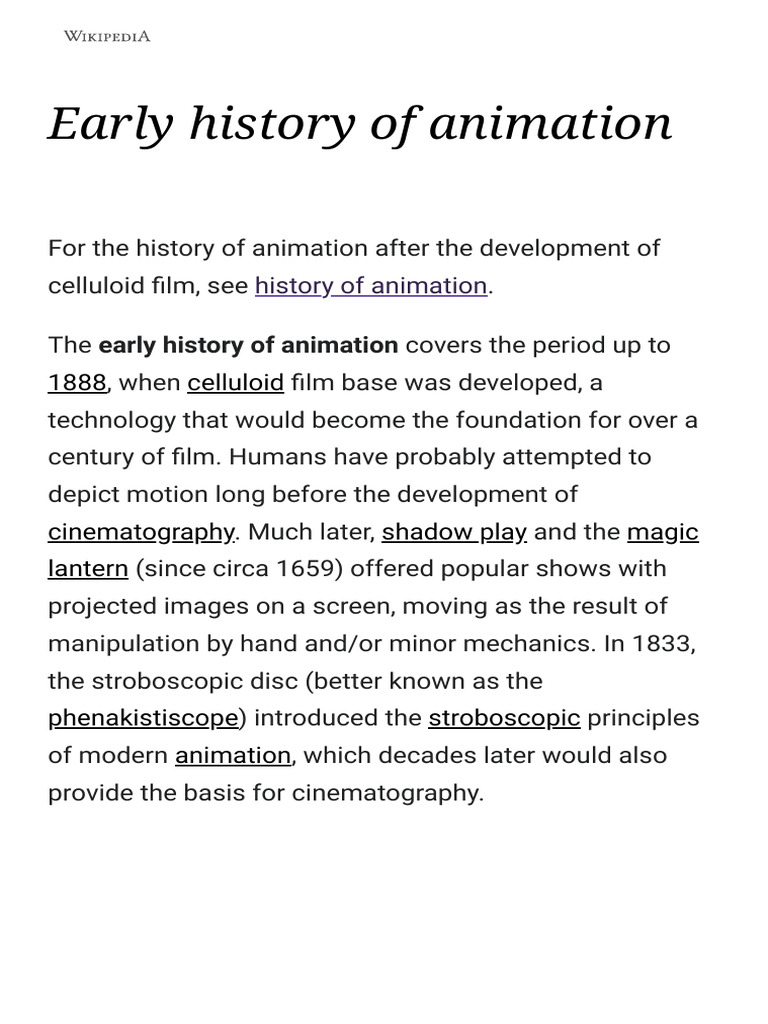 Early Animation History Overview | PDF | Social Science | History