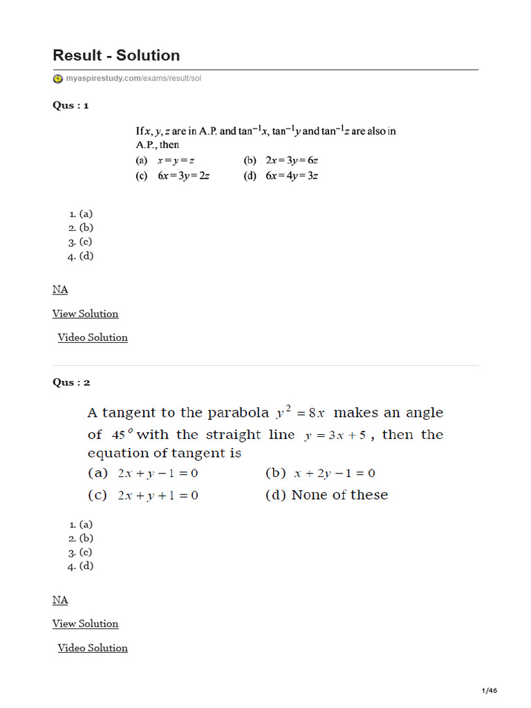 Exam Solutions and Video Guides | PDF | Mathematics | Arithmetic