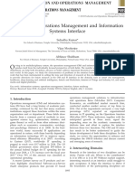 Research in Operations Management and Information