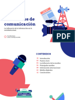 Presentación Medios de Comunicación Ilustraciones Flat Azul y Rojo