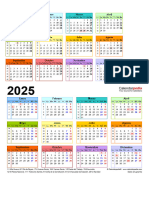 Calendario 2024 2025 Vertical en Color